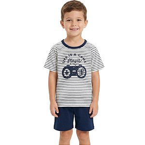 Pijama Infantil Masculino Com Manga Life Is a Game Sleep