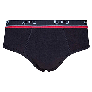 Cueca Slip Lisa Em Algodão Com Elastano Preta Lupo