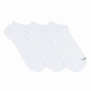 Kit C/3 Pares Meias Esportivas Invisível Unissex Branca Mash OMO.02
