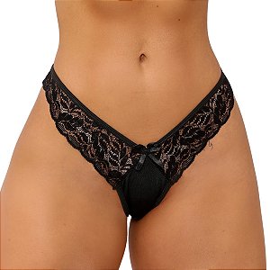 Kit com 2 Calcinhas Fio Duplo Renda Poliamida Aline Cores Variadas 103