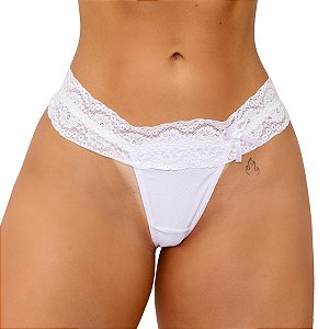 Kit com 2 Calcinhas Fio Cós Rendada Aline Cores Variadas 004