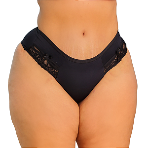 Kit com 2 Calcinhas Plus Size Tanga Cós Alto Elaine Cores Variadas