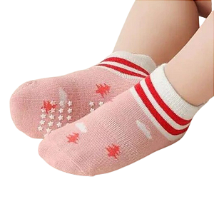 Kit De Meia Infantil Antiderrapante de Bebê 0-2 Anos de Menina Estampadas