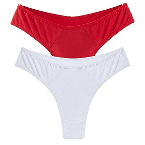 Kit 2 Calcinhas Fio Duplo com Laço Posterior "Efeito Invisível" Cores Sortidas Tom Secreto
