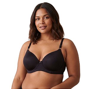 Sutiã Plus Size Liso Básico Três Fechos Alça Regulável com Bojo Laço Frontal
