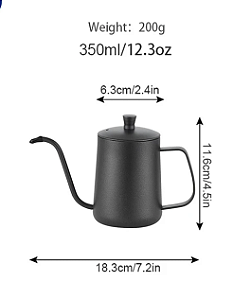 CHALEIRA BICO DE GANSO - AÇO INOXIDÁVEL - PRETA