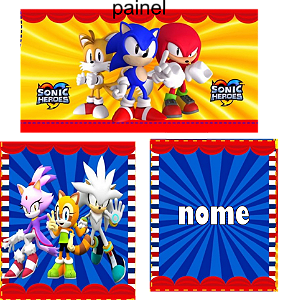 kit festa decoração Sonic