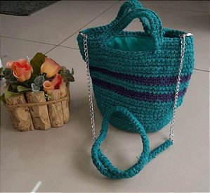 bolsa croche com corrente