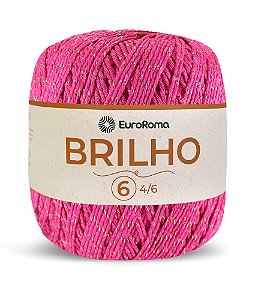 Barbante Brilho Dourado N°6 EuroRoma - Cor Pink | Versatilidade e Elegância para Crochê, Tricô e Artesanato