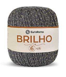 Barbante Brilho Dourado N°6 EuroRoma - Cor Chumbo