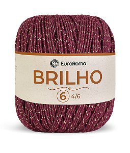 Barbante Brilho Dourado N°6 EuroRoma - Cor Bordo