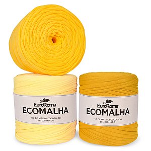 Fio de Malha EuroRoma Ecomalha - Cor Amarelo - 140 Metros | Fio Ecológico para Crochê, Tricô e Artesanato