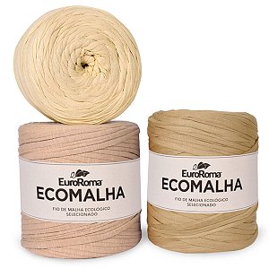 Fio de Malha EuroRoma Ecomalha - Tons de Bege- 140 Metros | Fio Ecológico para Crochê, Tricô e Artesanato