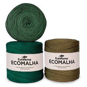 Fio de Malha EuroRoma Ecomalha - Tons de Verde Forte - 140 Metros | Fio Ecológico para Crochê, Tricô e Artesanato