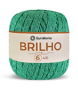 Barbante Brilho Prata N°6 EuroRoma - Cor Verde Bandeira