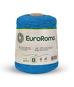 Barbante EuroRoma Colorido N°8 600g - Cor Azul Piscina