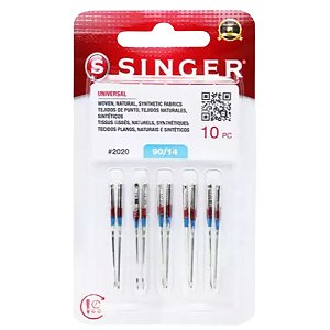 Agulha de Maquina Singer P/costura 2020 comum nº14 Envelope C/10 Unidades - Prata