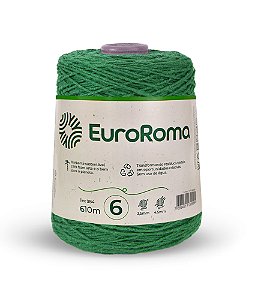 Barbante EuroRoma Colorido N°6 600g - Cor Verde Bandeira