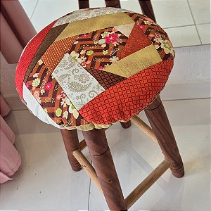 Capa Almofadada para Banqueta em Patchwork