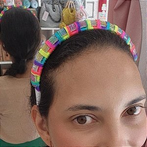 Tiara de Carnaval Colorida com Strass