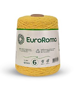 Barbante EuroRoma Colorido N°6 600g - Amarelo Ouro
