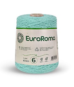 Barbante EuroRoma Colorido N°6 600g - Cor Verde Agua Claro