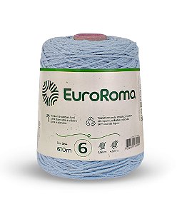 Barbante EuroRoma Colorido N°6 600g - Cor Azul Bebe