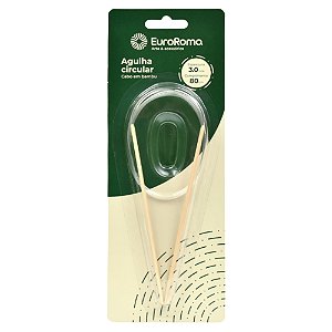 Agulha de Tricô Circular 80cm em Bambu para Tricô Manual
