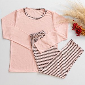 PIJAMA LONGO ROSA PÓ INFANTIL