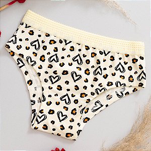 Calcinha Caleçon Bainha Cotton Estampada Infantil