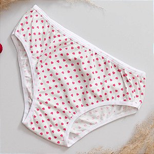 Calcinha Caleçon Viés Fechado Algodão Estampada Infantil