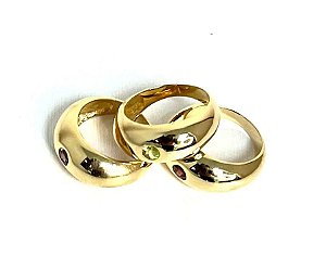 ANEL BOMBE CRISOPRASIO PRATA 950 COM BANHO DE OURO