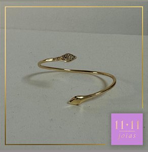 BRACELETE FLEXÍVEL SERPENTE PRATA 950 C/ BANHO DE OURO