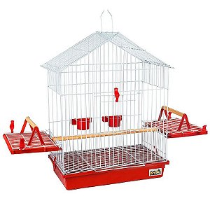GAIOLA PARA CALOPSITA TETO ARAMADO VERMELHA