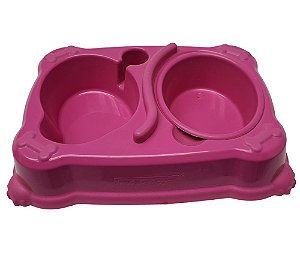 Comedouro e Bebedouro duplo prime jel plast pequeno 300ml
