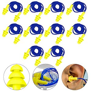 Kit 10 Protetores Auricular Com Silicone Confortavel Plug