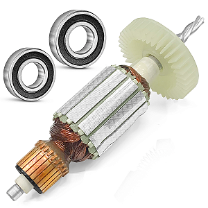 Induzido e Rolamentos Compatível Furadeira Hp1630 1631 220v