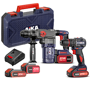 Combo Furadeira Martelete 20v Biv Dr13a E Dh30a 4.0ah Aika