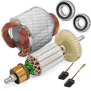 Kit Induzido Bobina Carvão e Rolamentos 850w Gws 8-125 220v