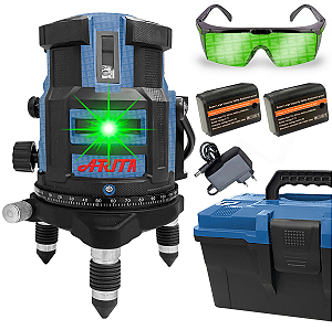 Nível Laser 5 Linhas Verde 2 Bateria, Carregador E Maleta