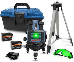 Nível Laser 5 Linhas Verde 2 Bateria, Carregador E Tripé