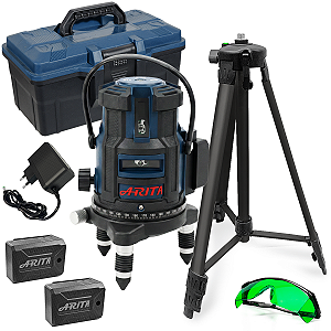 Nível Laser 5 Linhas Verde 2 Bateria, Carregador E Tripé