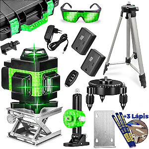 Nível Á Laser Verde 4d 16 Linhas 360 Profissional + Suporte