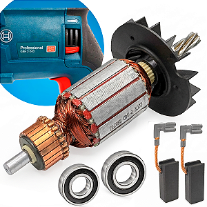 Induzido Rotor Carvão Rolamento Para Martelete Gbh2-24d 220v