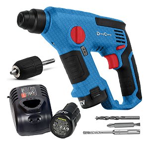 Martelete Rompedor Profissional Sds Plus Com 2 Baterias 12v