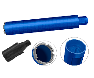 Serra Copo Coroa Diamantada 56mm X 450mm M22 Adaptador 1.1/4