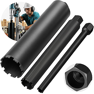 Kit Broca Coroa Diamantada Perfuratriz 56mm 32mm 108mm 450mm