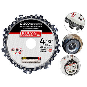 Disco Corrente De Motosserra Para Esmerilhadeira 115mm Carpintaria