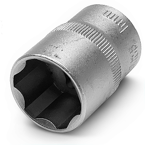 Soquete Sextavado 1/2 21mm Curto Cromo Vanádio Prateado