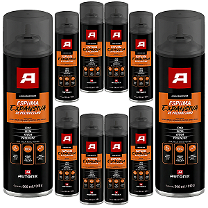 Espuma Expansiva Kit 10un Poliuretano 500ml Preenche Frestas